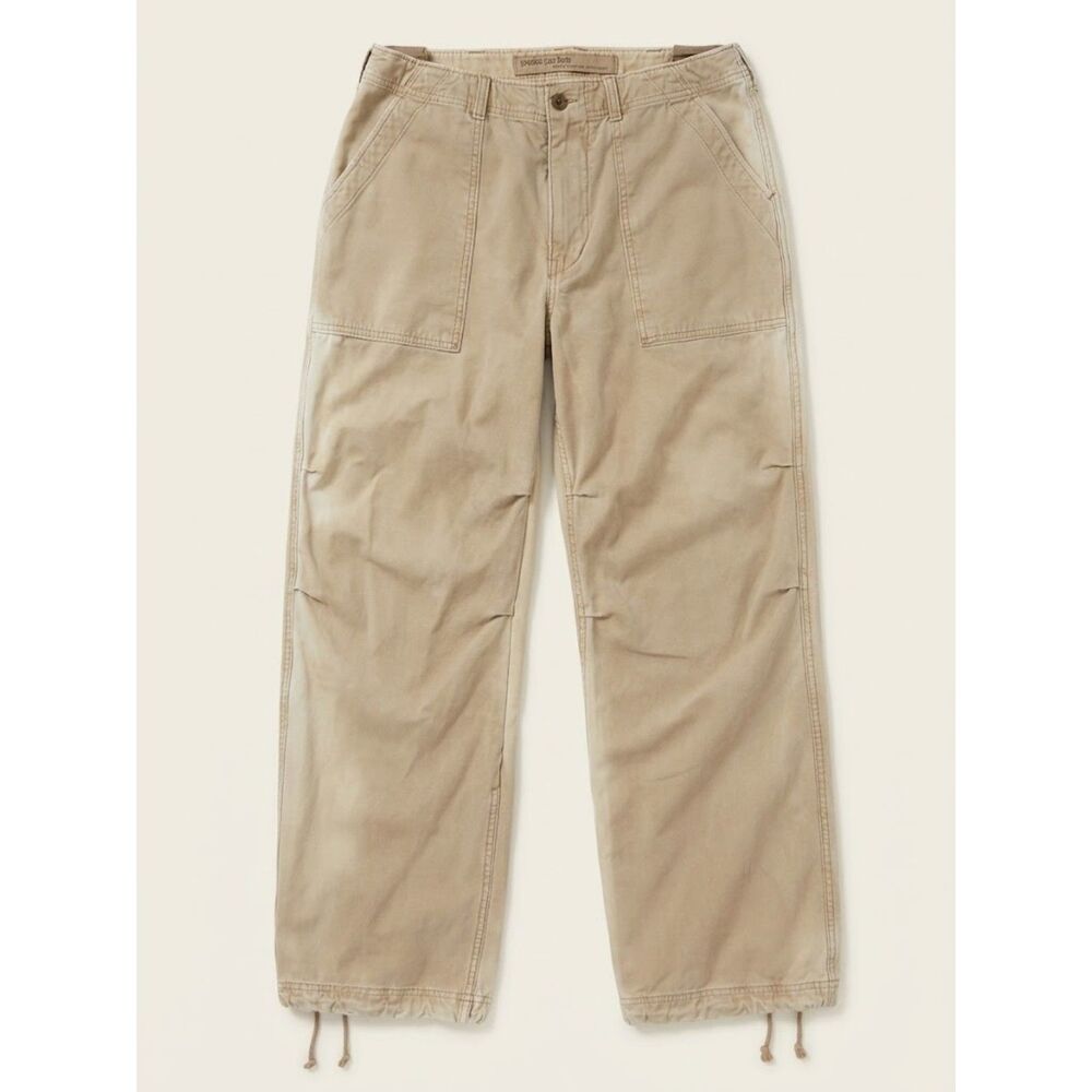 Vintage Y2K Baggy Abercrombie & Fitch AF92 Military Fatigue Pants Mens 34L Tan